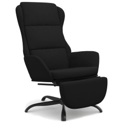 vidaXL Relaxsessel mit Fußstütze Schwarz Mikrofasergewebe