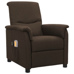 vidaXL Massagesessel Elektrisch Dunkelbraun Stoff