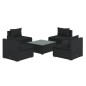 vidaXL 5-tlg. Garten-Lounge-Set mit Kissen Poly Rattan Schwarz vidaXL 5-tlg. Garten-Lounge-Set mit Kissen Poly Rattan Schwarz