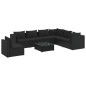 vidaXL 8-tlg. Garten-Lounge-Set mit Kissen Poly Rattan Schwarz vidaXL 8-tlg. Garten-Lounge-Set mit Kissen Poly Rattan Schwarz