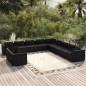 vidaXL 11-tlg. Garten-Lounge-Set mit Kissen Schwarz Poly Rattan vidaXL 11-tlg. Garten-Lounge-Set mit Kissen Schwarz Poly Rattan