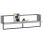 vidaXL Wandregal mit Stange Grau Sonoma 100x25x30 cm vidaXL Wandregal mit Stange Grau Sonoma 100x25x30 cm