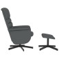vidaXL Relaxsessel mit Fußhocker Grau Kunstleder vidaXL Relaxsessel mit Fußhocker Grau Kunstleder