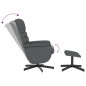 vidaXL Relaxsessel mit Fußhocker Grau Kunstleder vidaXL Relaxsessel mit Fußhocker Grau Kunstleder