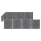 vidaXL WPC Zaun-Set 7 Quadrate + 1 Schräge 1311x186 cm Grau vidaXL WPC Zaun-Set 7 Quadrate + 1 Schräge 1311x186 cm Grau