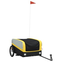 vidaXL Lastenanhänger für Fahrrad Schwarz und Gelb 45 kg Eisen