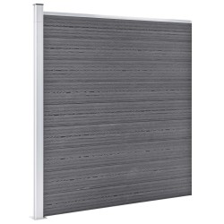 vidaXL WPC Zaun-Set 7 Quadrate + 1 Schräge 1311x186 cm Grau
