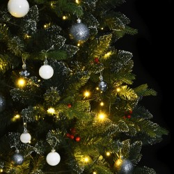 vidaXL Künstlicher Weihnachtsbaum Klappbar 300 LEDs & Kugeln 180 cm