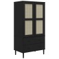 vidaXL Kleiderschrank SENJA Rattan-Optik Schwarz 90x55x175 cm vidaXL Kleiderschrank SENJA Rattan-Optik Schwarz 90x55x175 cm
