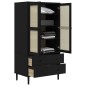 vidaXL Kleiderschrank SENJA Rattan-Optik Schwarz 90x55x175 cm vidaXL Kleiderschrank SENJA Rattan-Optik Schwarz 90x55x175 cm