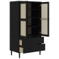 vidaXL Kleiderschrank SENJA Rattan-Optik Schwarz 90x55x175 cm vidaXL Kleiderschrank SENJA Rattan-Optik Schwarz 90x55x175 cm
