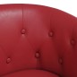 vidaXL Clubsessel mit Fußhocker Weinrot Kunstleder vidaXL Clubsessel mit Fußhocker Weinrot Kunstleder