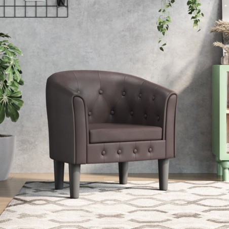 vidaXL Clubsessel Braun Kunstleder