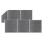 vidaXL WPC Zaun-Set 5 Quadrate + 1 Schräge 965x186 cm Grau vidaXL WPC Zaun-Set 5 Quadrate + 1 Schräge 965x186 cm Grau