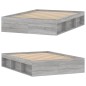 vidaXL Bettgestell Grau Sonoma 135x190 cm vidaXL Bettgestell Grau Sonoma 135x190 cm