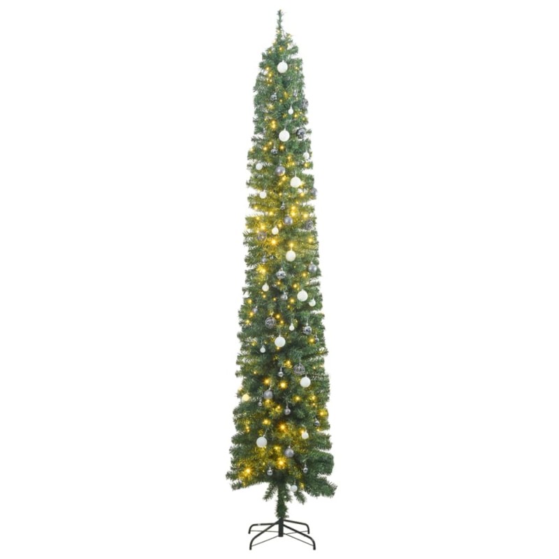 vidaXL Weihnachtsbaum Schlank mit 300 LEDs & Kugeln 270 cm vidaXL Weihnachtsbaum Schlank mit 300 LEDs & Kugeln 270 cm