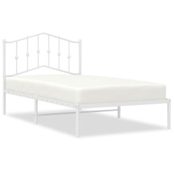 vidaXL Bettgestell mit Kopfteil Metall Weiß 100x190 cm