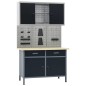 Werkbank mit 3 Werkzeugwänden und 1 Wandschrank Werkbank mit 3 Werkzeugwänden und 1 Wandschrank