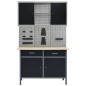 Werkbank mit 3 Werkzeugwänden und 1 Wandschrank Werkbank mit 3 Werkzeugwänden und 1 Wandschrank