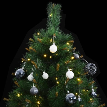 vidaXL Künstlicher Weihnachtsbaum Klappbar 150 LEDs & Kugeln 150 cm