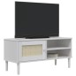 vidaXL TV-Schrank SENJA Rattan-Optik Weiß 106x40x49 cm Kiefernholz vidaXL TV-Schrank SENJA Rattan-Optik Weiß 106x40x49 cm Kiefernholz