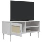 vidaXL TV-Schrank SENJA Rattan-Optik Weiß 106x40x49 cm Kiefernholz vidaXL TV-Schrank SENJA Rattan-Optik Weiß 106x40x49 cm Kiefernholz
