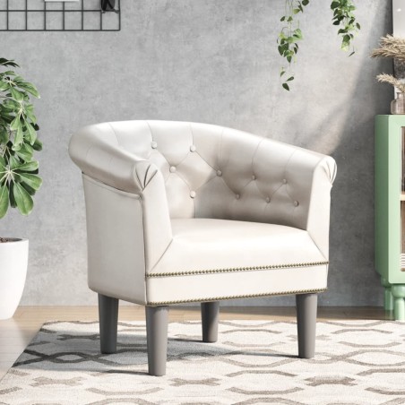 vidaXL Clubsessel Weiß Kunstleder