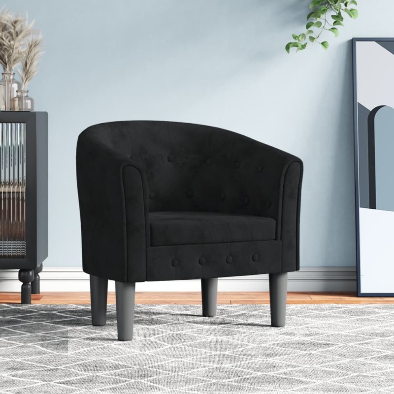 vidaXL Clubsessel Schwarz Samt vidaXL Clubsessel Schwarz Samt