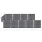 WPC Zaun-Set 9 Quadrate + 1 Schräge 1657x186 cm Grau WPC Zaun-Set 9 Quadrate + 1 Schräge 1657x186 cm Grau
