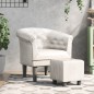 vidaXL Clubsessel mit Fußhocker Weiß Kunstleder vidaXL Clubsessel mit Fußhocker Weiß Kunstleder