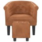 vidaXL Clubsessel mit Fußhocker Braun Kunstleder vidaXL Clubsessel mit Fußhocker Braun Kunstleder