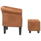 vidaXL Clubsessel mit Fußhocker Braun Kunstleder vidaXL Clubsessel mit Fußhocker Braun Kunstleder