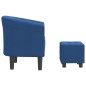 vidaXL Clubsessel mit Fußhocker Blau Stoff vidaXL Clubsessel mit Fußhocker Blau Stoff