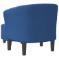 vidaXL Clubsessel mit Fußhocker Blau Stoff vidaXL Clubsessel mit Fußhocker Blau Stoff