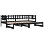 vidaXL Tagesbett Ausziehbar Schwarz 2x(80x200) cm Massivholz Kiefer vidaXL Tagesbett Ausziehbar Schwarz 2x(80x200) cm Massivholz Kiefer
