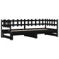 vidaXL Tagesbett Ausziehbar Schwarz 2x(80x200) cm Massivholz Kiefer vidaXL Tagesbett Ausziehbar Schwarz 2x(80x200) cm Massivholz Kiefer