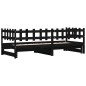 vidaXL Tagesbett Ausziehbar Schwarz 2x(80x200) cm Massivholz Kiefer vidaXL Tagesbett Ausziehbar Schwarz 2x(80x200) cm Massivholz Kiefer