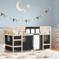vidaXL Kinderhochbett mit Vorhängen Weiß Schwarz 90x190 cm Kiefernholz vidaXL Kinderhochbett mit Vorhängen Weiß Schwarz 90x190 cm Kiefernholz