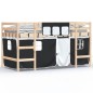 vidaXL Kinderhochbett mit Vorhängen Weiß Schwarz 90x190 cm Kiefernholz vidaXL Kinderhochbett mit Vorhängen Weiß Schwarz 90x190 cm Kiefernholz