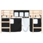 vidaXL Kinderhochbett mit Vorhängen Weiß Schwarz 90x190 cm Kiefernholz vidaXL Kinderhochbett mit Vorhängen Weiß Schwarz 90x190 cm Kiefernholz