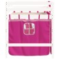 vidaXL Kinderhochbett mit Vorhängen Rosa 90x190 cm Massivholz Kiefer vidaXL Kinderhochbett mit Vorhängen Rosa 90x190 cm Massivholz Kiefer