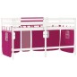 vidaXL Kinderhochbett mit Vorhängen Rosa 90x190 cm Massivholz Kiefer vidaXL Kinderhochbett mit Vorhängen Rosa 90x190 cm Massivholz Kiefer