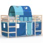 vidaXL Kinderhochbett mit Tunnel Blau 90x200 cm Massivholz Kiefer vidaXL Kinderhochbett mit Tunnel Blau 90x200 cm Massivholz Kiefer