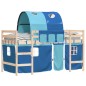 vidaXL Kinderhochbett mit Tunnel Blau 90x200 cm Massivholz Kiefer vidaXL Kinderhochbett mit Tunnel Blau 90x200 cm Massivholz Kiefer