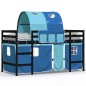 vidaXL Kinderhochbett mit Tunnel Blau 90x190 cm Massivholz Kiefer vidaXL Kinderhochbett mit Tunnel Blau 90x190 cm Massivholz Kiefer