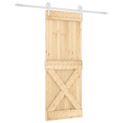vidaXL Schiebetür mit Beschlag 90x210 cm Massivholz Kiefer