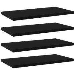 vidaXL Bücherregal-Bretter 4 Stk. Schwarz 40x20x1,5 cm Holzwerkstoff