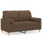 vidaXL 2-Sitzer-Sofa mit Zierkissen Braun 120 cm Stoff vidaXL 2-Sitzer-Sofa mit Zierkissen Braun 120 cm Stoff
