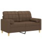 vidaXL 2-Sitzer-Sofa mit Zierkissen Braun 120 cm Stoff vidaXL 2-Sitzer-Sofa mit Zierkissen Braun 120 cm Stoff