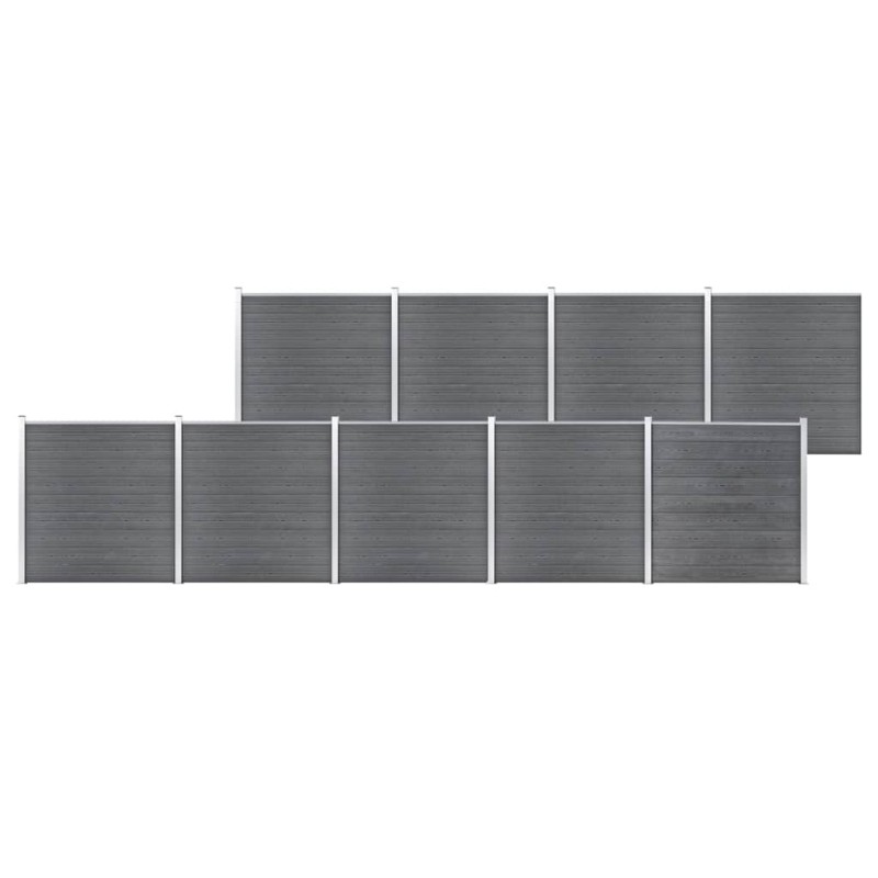 vidaXL Gartenzaun WPC 1564x186 cm Grau vidaXL Gartenzaun WPC 1564x186 cm Grau